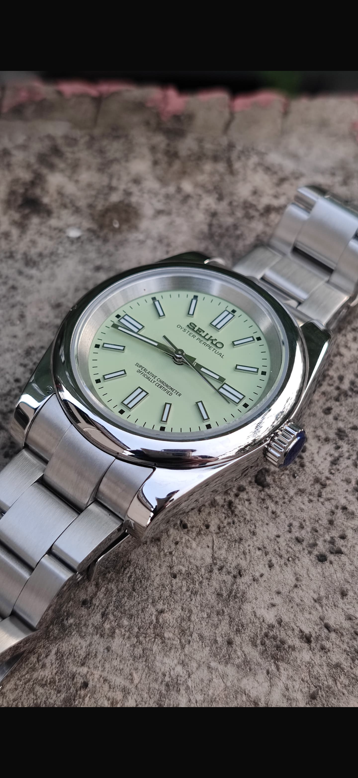 Green Sunburst Datejust Custom Seiko Mod