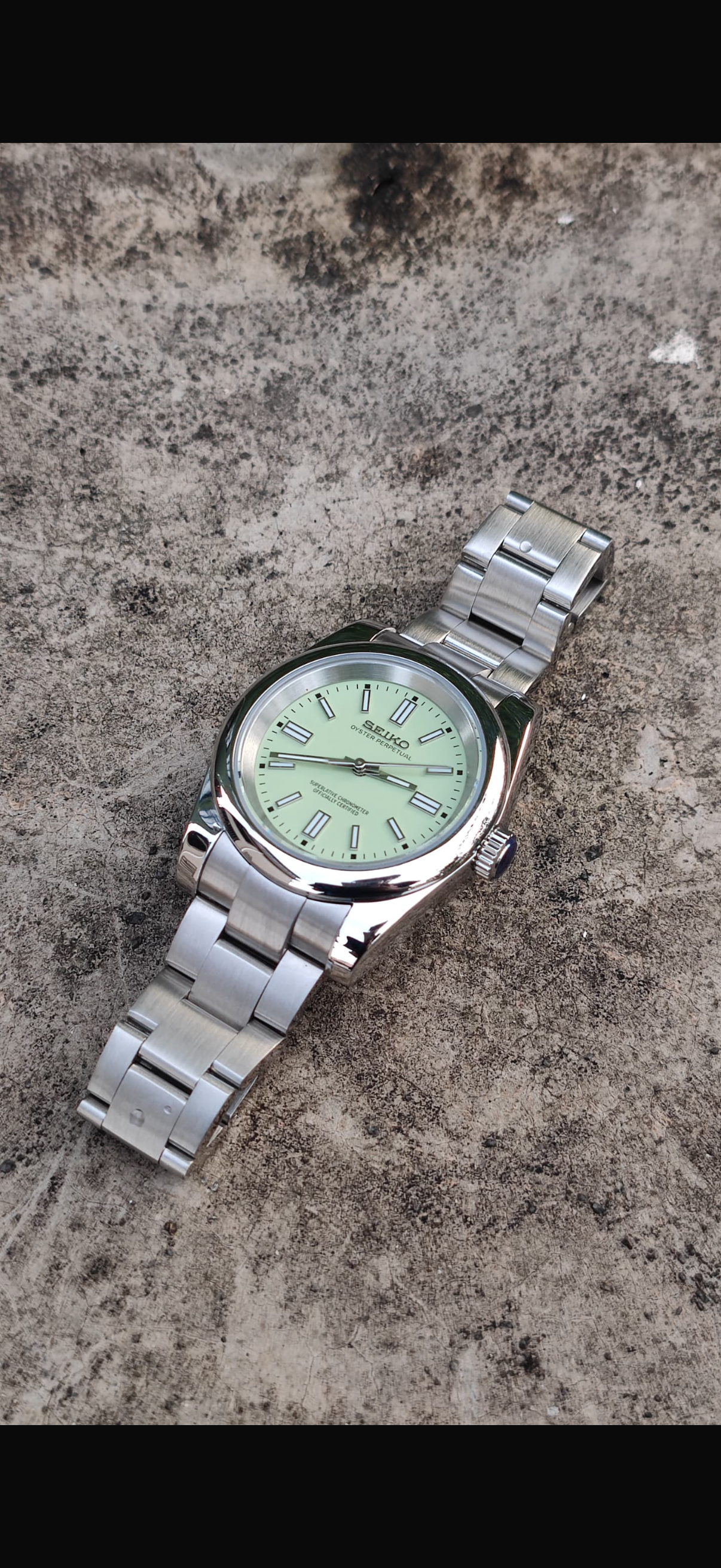 Green Sunburst Datejust Custom Seiko Mod