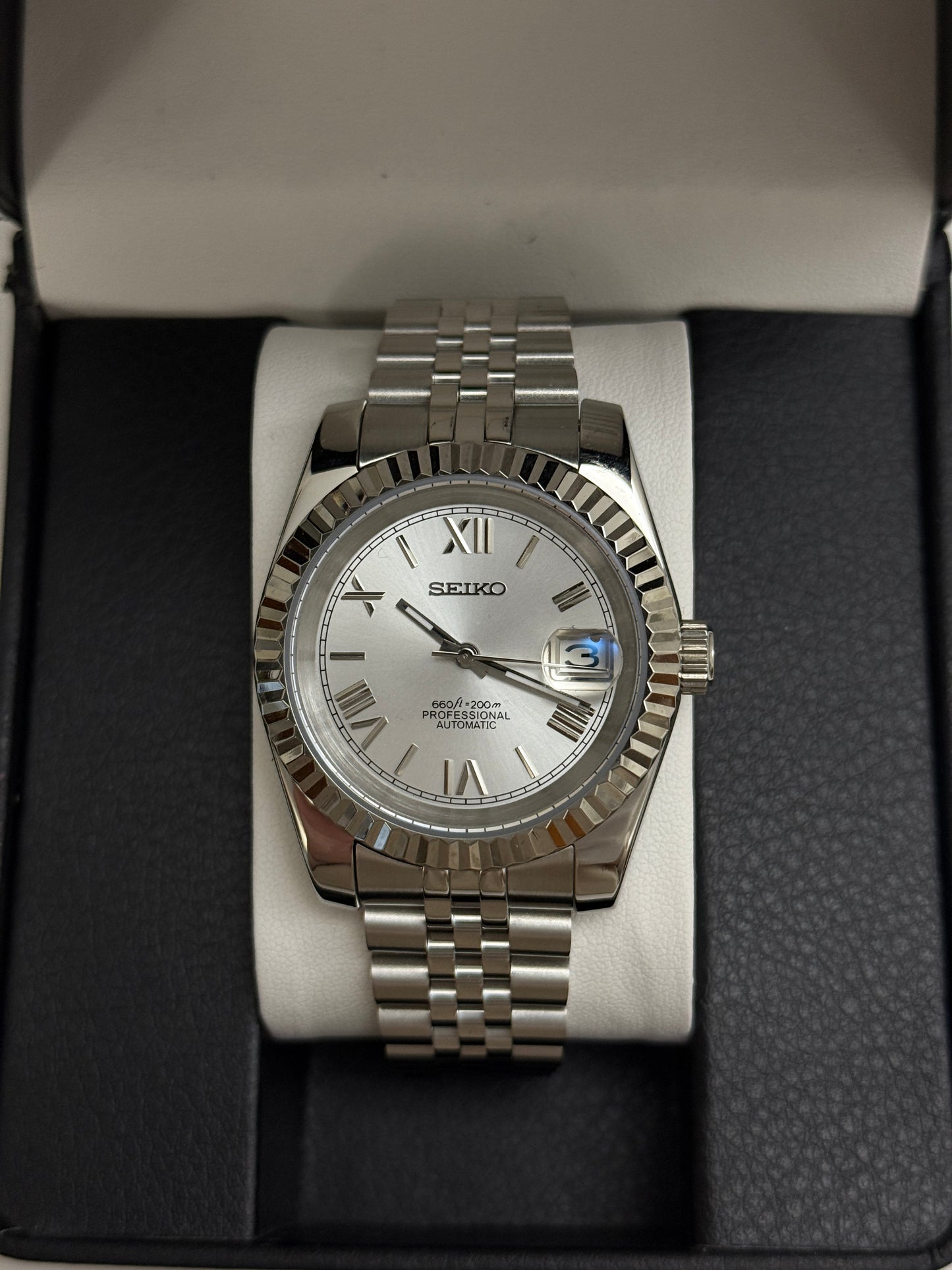 White roman Datejust Custom Seiko Mod