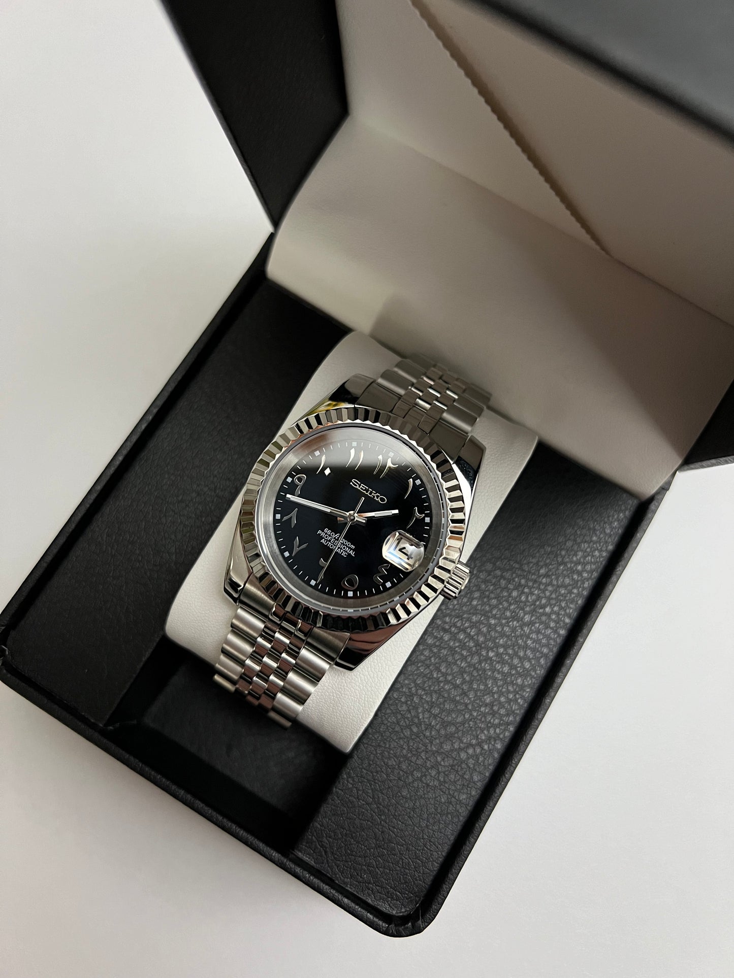 Black Arabic Datejust Custom Seiko Mod