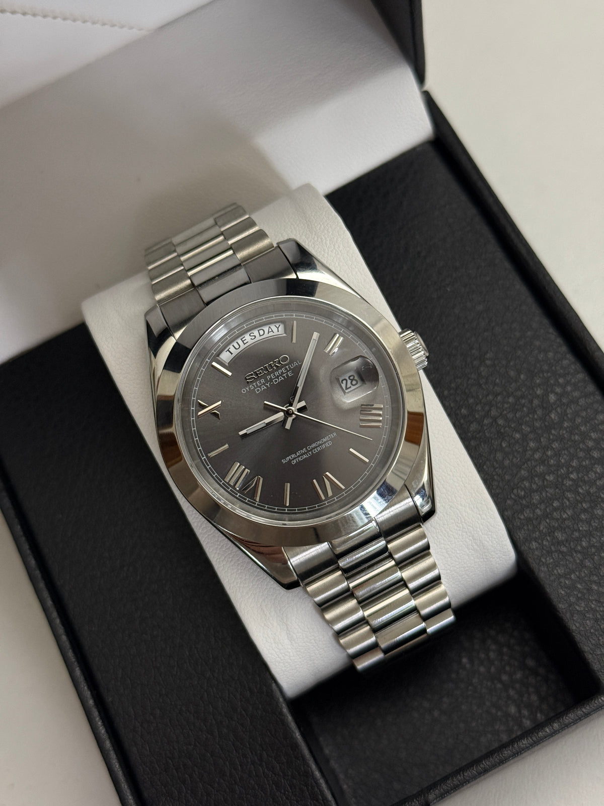 Grey Daydate 39mm Seiko Mod