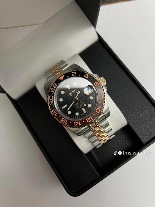 Rootbeer GMT with jubilee bracelet Custom Seiko Mod for Salim