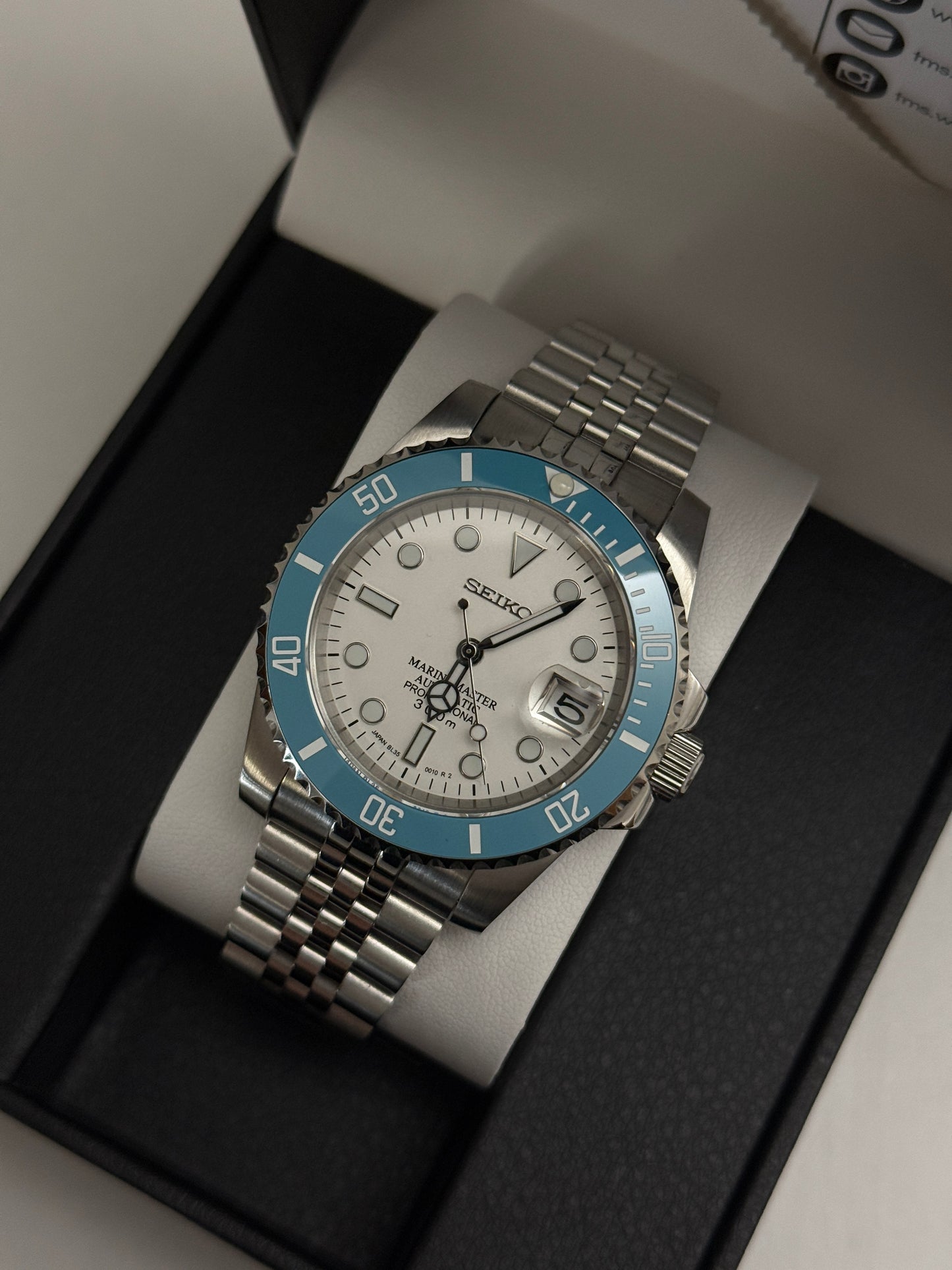 Light Blue Submariner Custom Seiko Mod