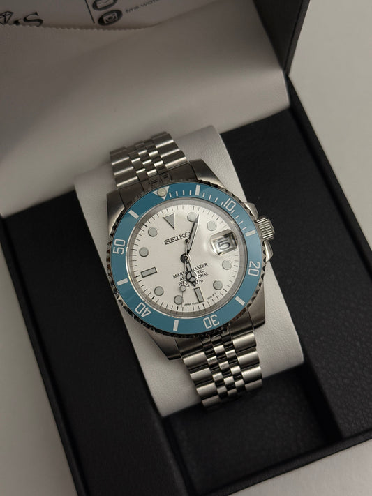Light Blue Submariner Custom Seiko Mod