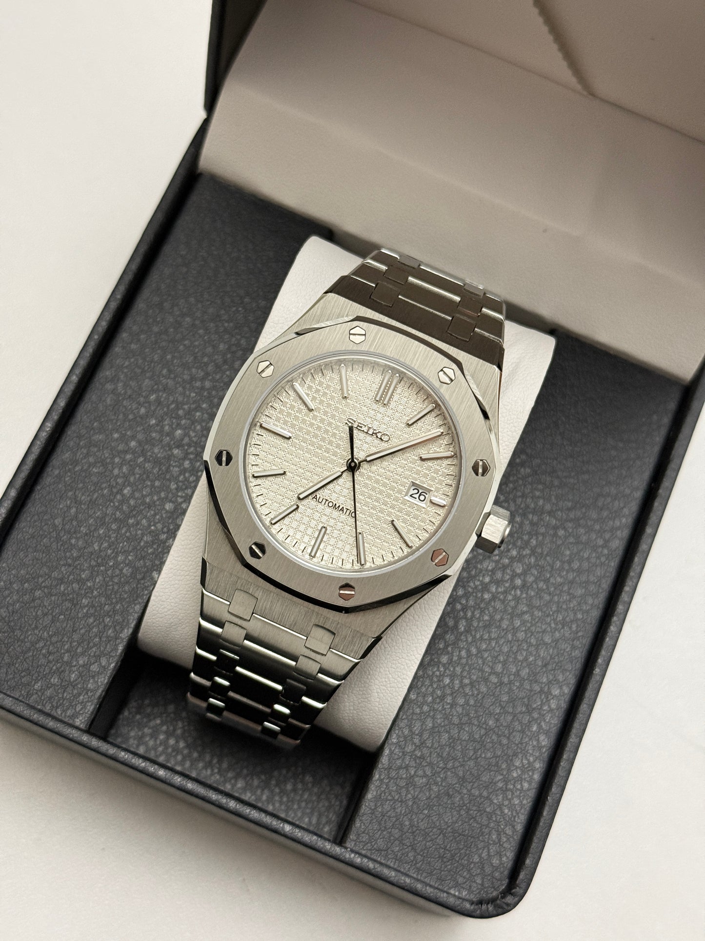 White Royal Oak Custom Seiko Mod