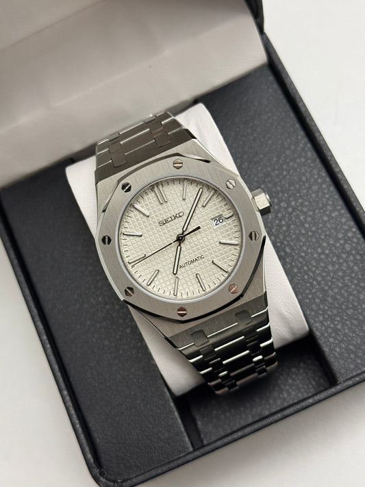 White Royal Oak Custom Seiko Mod
