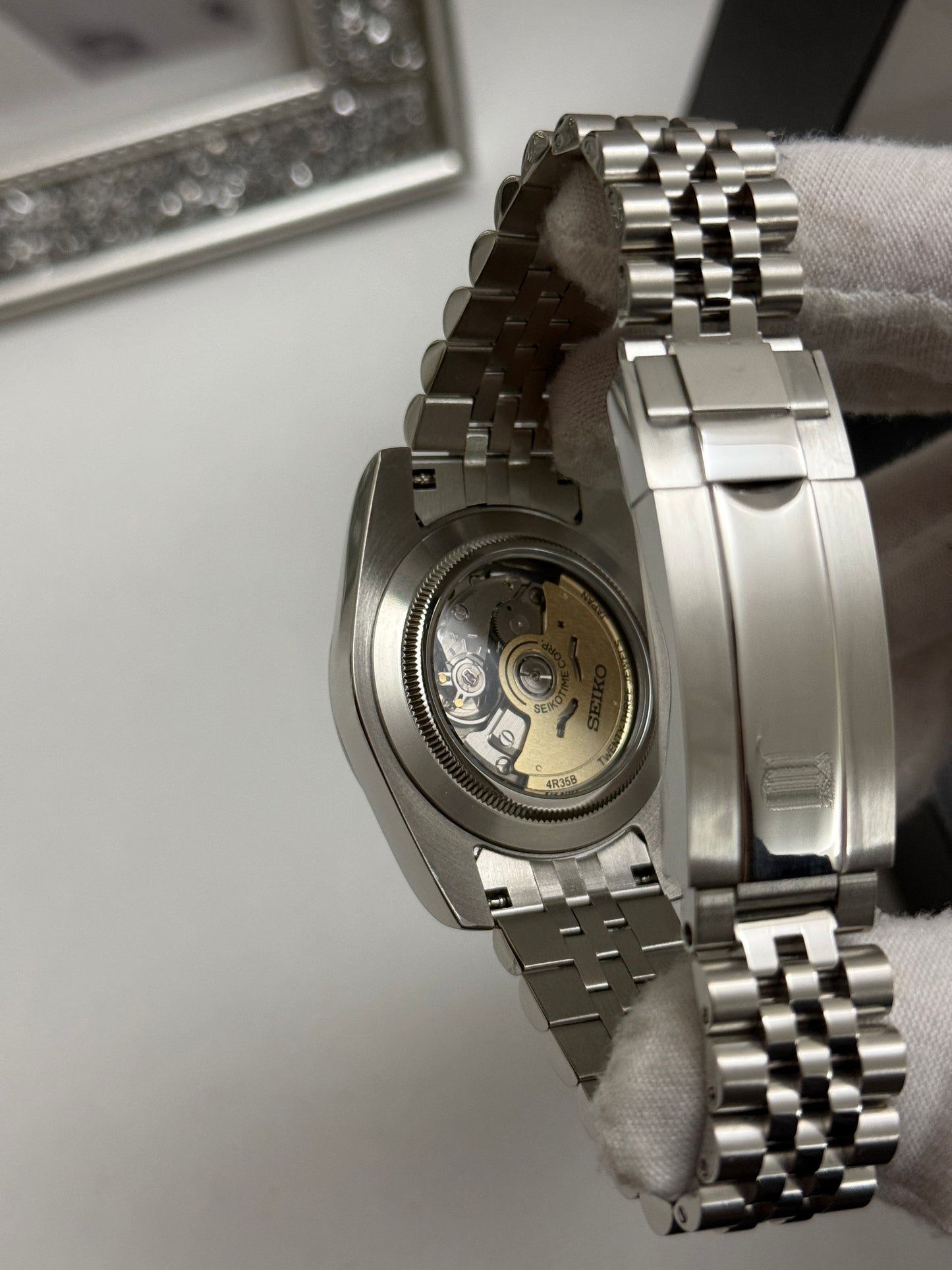 Lilac Sunburst DateJust Custom Seiko Mod