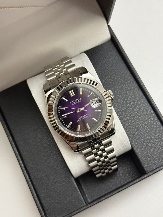 Purple Sunburst DateJust Custom Seiko Mod