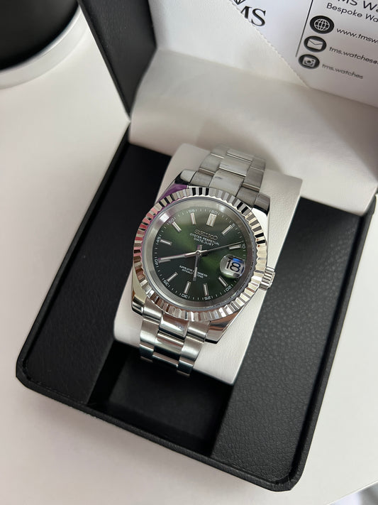 Green Sunburst Datejust Custom Seiko Mod
