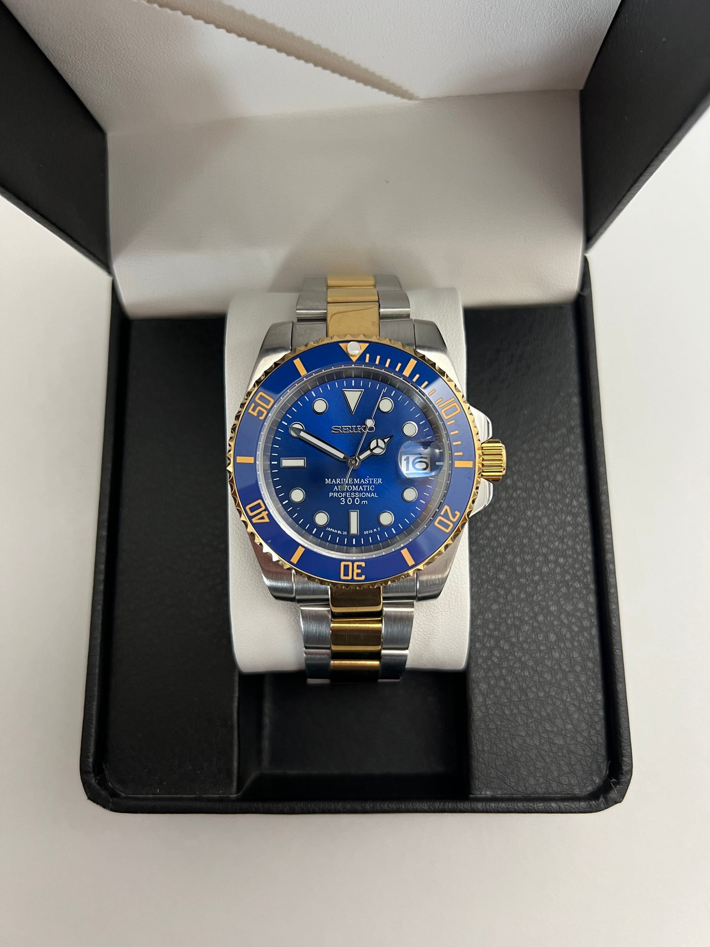 Blue Two Tone Submariner Custom Seiko mod