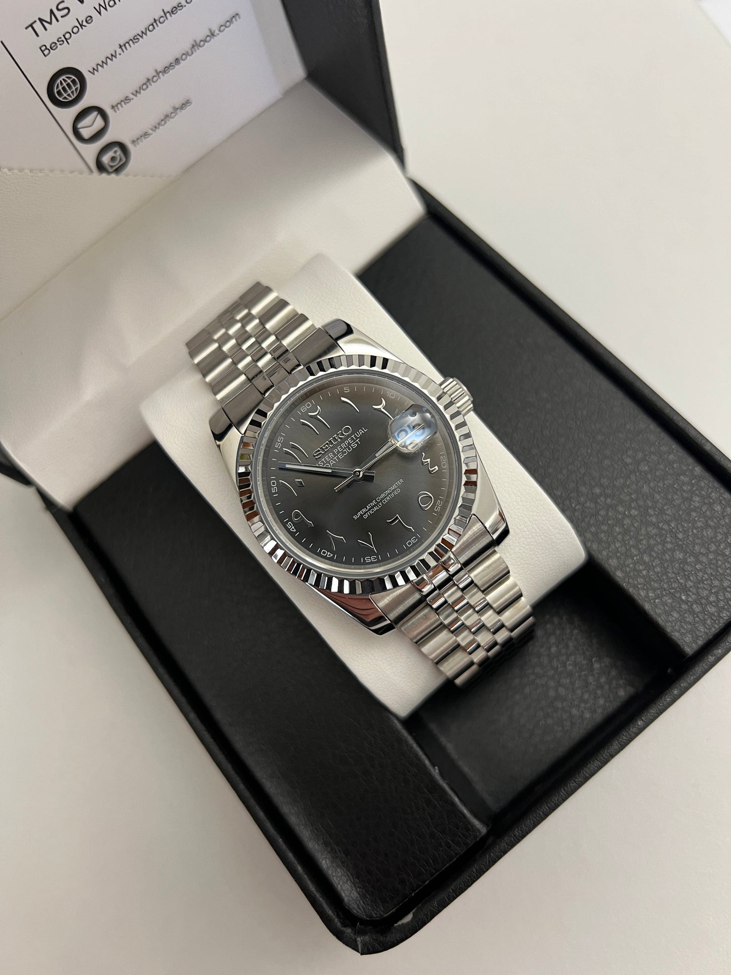 Grey Arabic Datejust Custom Seiko Mod 36MM