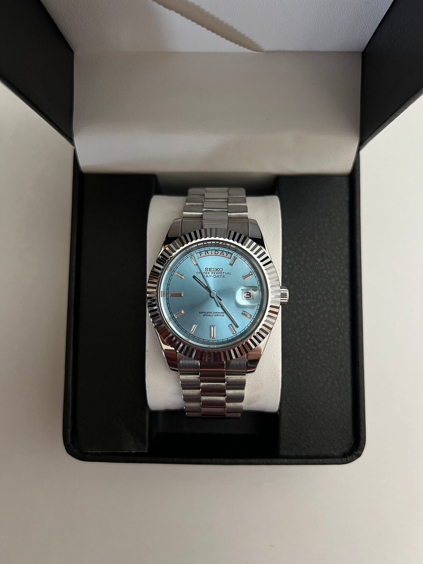 Sky Blue DayDate Custom Seiko Mod 39MM